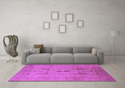 Machine Washable Oriental Purple Industrial Area Rugs in a Living Room, wshurb647pur
