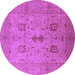 Round Oriental Purple Industrial Rug, urb647pur