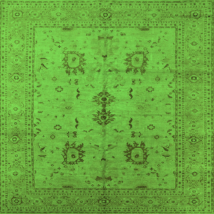 Square Oriental Green Industrial Rug, urb647grn
