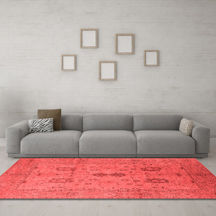 Industrial Red Washable Rugs