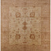 Square Mid-Century Modern Brown Sand Brown Oriental Rug, urb647