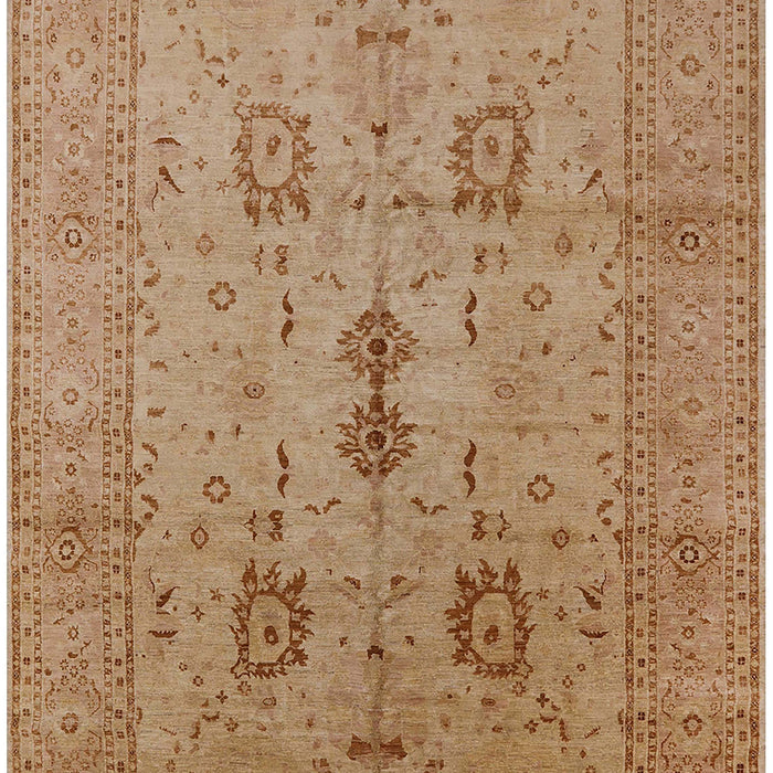 Mid-Century Modern Brown Sand Brown Oriental Rug, urb647