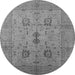 Round Oriental Gray Industrial Rug, urb647gry