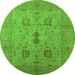 Round Oriental Green Industrial Rug, urb647grn