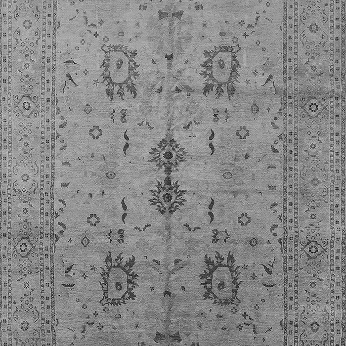 Machine Washable Oriental Gray Industrial Rug, wshurb647gry