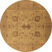 Round Oriental Brown Industrial Rug, urb647brn