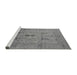 Sideview of Machine Washable Oriental Gray Industrial Rug, wshurb647gry