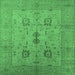 Square Oriental Emerald Green Industrial Rug, urb647emgrn