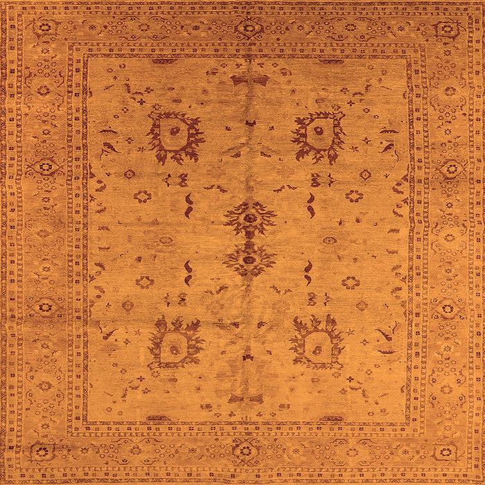 Square Oriental Orange Industrial Rug, urb647org