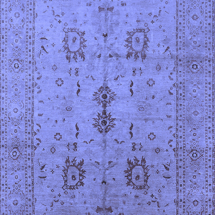 Machine Washable Oriental Blue Industrial Rug, wshurb647blu