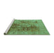 Sideview of Machine Washable Oriental Turquoise Industrial Area Rugs, wshurb648turq