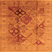 Square Oriental Orange Industrial Rug, urb648org