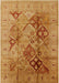 Mid-Century Modern Orange Red Orange Oriental Rug, urb648