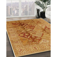 Mid-Century Modern Orange Red Orange Oriental Rug, urb648