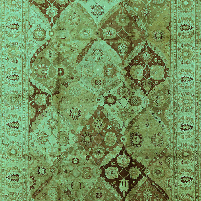 Machine Washable Oriental Turquoise Industrial Area Rugs, wshurb648turq