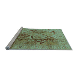 Sideview of Machine Washable Oriental Light Blue Industrial Rug, wshurb648lblu