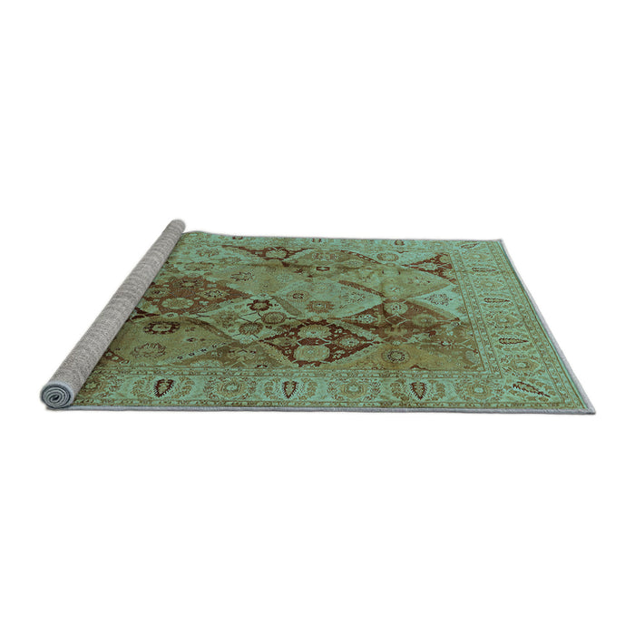 Sideview of Machine Washable Oriental Light Blue Industrial Rug, wshurb648lblu