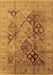 Machine Washable Oriental Brown Industrial Rug, wshurb648brn