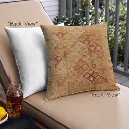 Front View of Mid-Century Modern Urban Square Orange Red Orange Throw Pillow, 18 inch by 18 inch, pwurb648