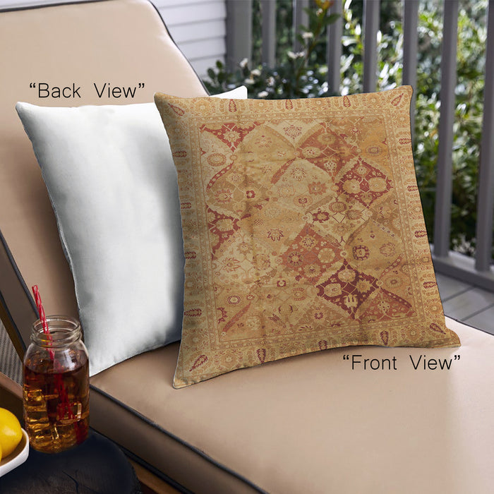 Front View of Mid-Century Modern Urban Square Orange Red Orange Throw Pillow, 18 inch by 18 inch, pwurb648