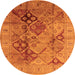 Round Oriental Orange Industrial Rug, urb648org