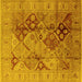 Square Oriental Yellow Industrial Rug, urb648yw