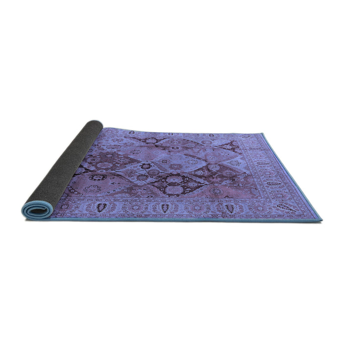 Sideview of Oriental Blue Industrial Rug, urb648blu