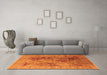 Machine Washable Oriental Orange Industrial Area Rugs in a Living Room, wshurb648org