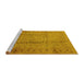 Sideview of Machine Washable Oriental Yellow Industrial Rug, wshurb649yw