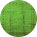 Round Oriental Green Industrial Rug, urb649grn