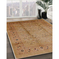 Mid-Century Modern Bronze Brown Oriental Rug, urb649