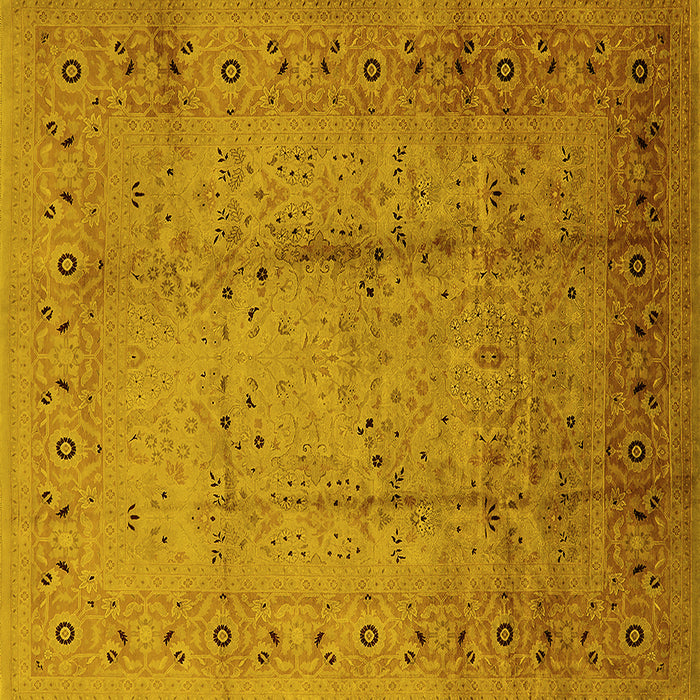 Square Oriental Yellow Industrial Rug, urb649yw