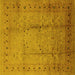 Square Oriental Yellow Industrial Rug, urb649yw