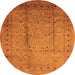 Round Oriental Orange Industrial Rug, urb649org