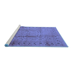 Sideview of Machine Washable Oriental Blue Industrial Rug, wshurb649blu