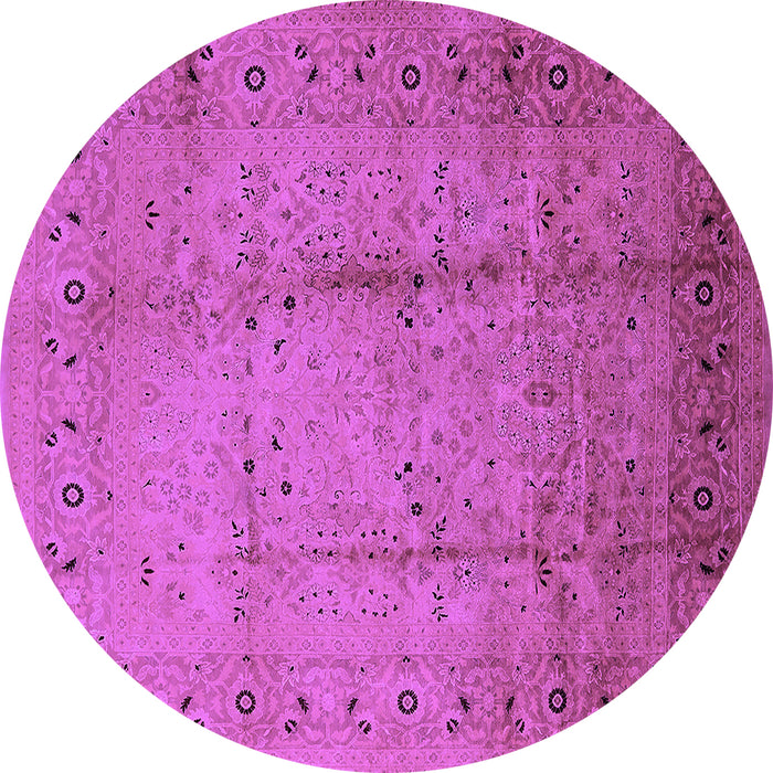 Round Oriental Purple Industrial Rug, urb649pur