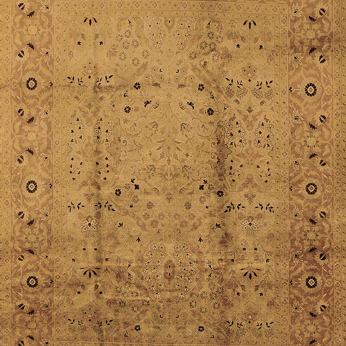 Machine Washable Oriental Brown Industrial Rug, wshurb649brn