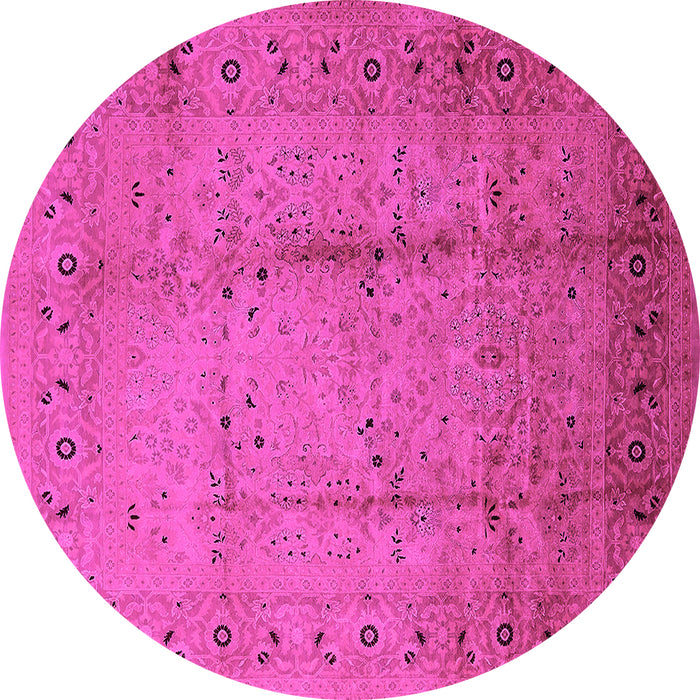 Round Oriental Pink Industrial Rug, urb649pnk