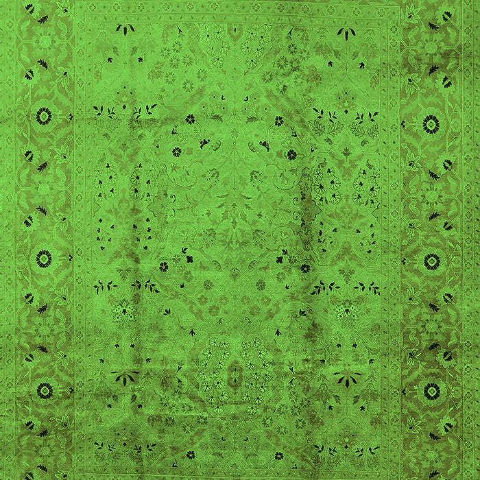 Machine Washable Oriental Green Industrial Area Rugs, wshurb649grn