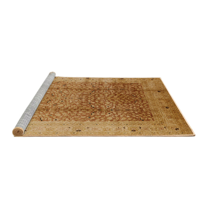 Sideview of Machine Washable Industrial Modern Orange Rug, wshurb650