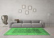 Machine Washable Oriental Emerald Green Industrial Area Rugs in a Living Room,, wshurb650emgrn