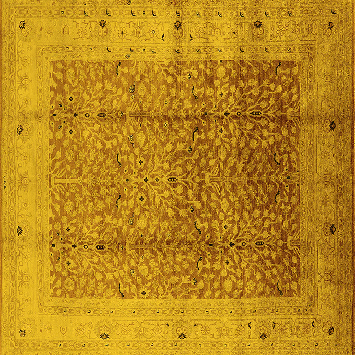 Square Oriental Yellow Industrial Rug, urb650yw