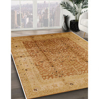 Mid-Century Modern Orange Oriental Rug, urb650