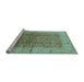 Sideview of Machine Washable Oriental Light Blue Industrial Rug, wshurb650lblu