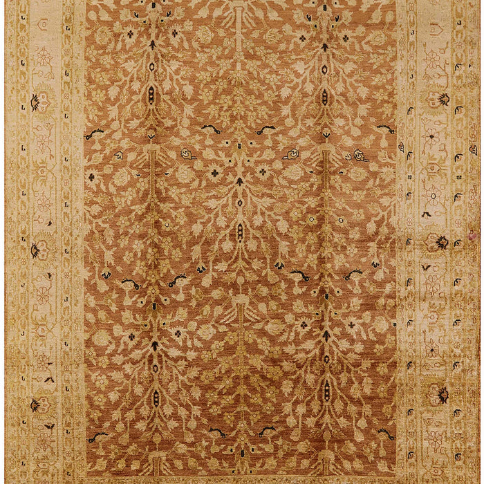 Mid-Century Modern Orange Oriental Rug, urb650