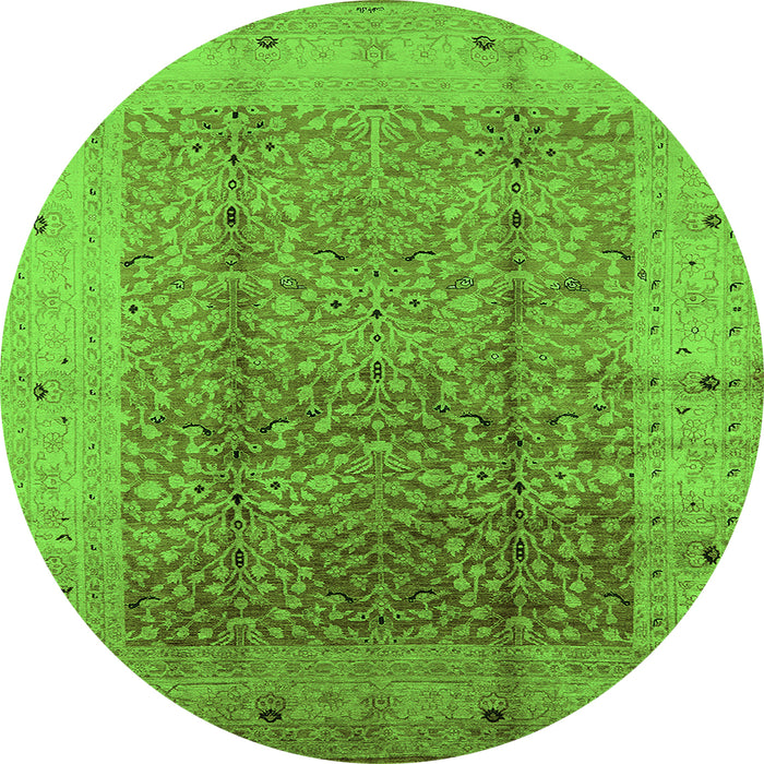 Round Oriental Green Industrial Rug, urb650grn