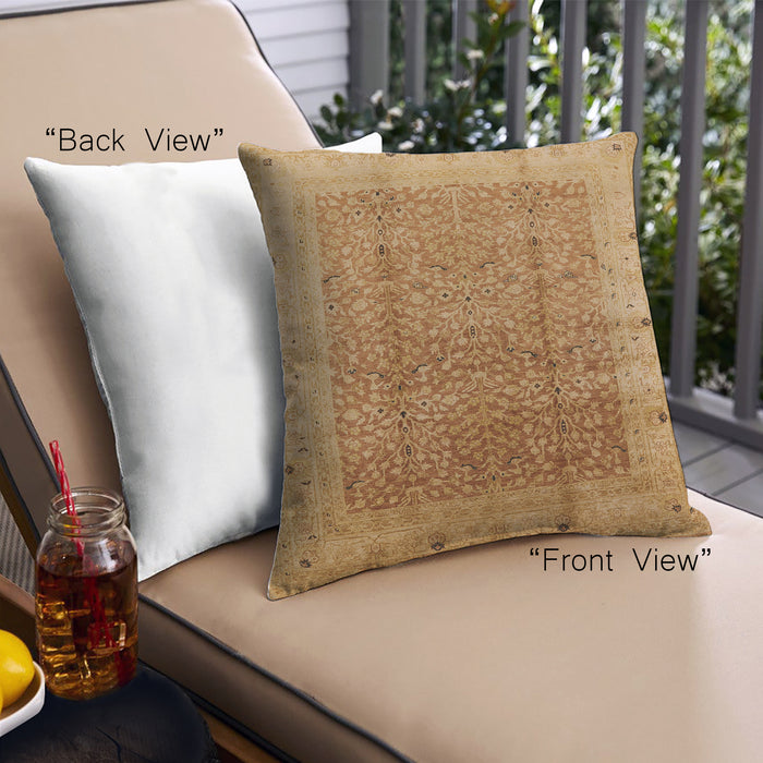 Front View of Mid-Century Modern Urban Square Orange Throw Pillow, 18 inch by 18 inch, pwurb650