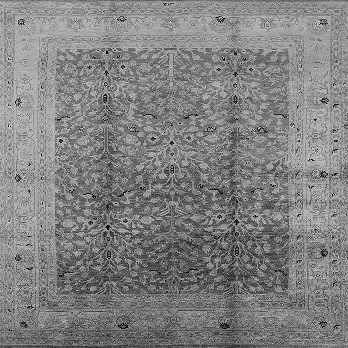 Square Machine Washable Oriental Gray Industrial Rug, wshurb650gry