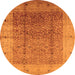 Round Oriental Orange Industrial Rug, urb650org