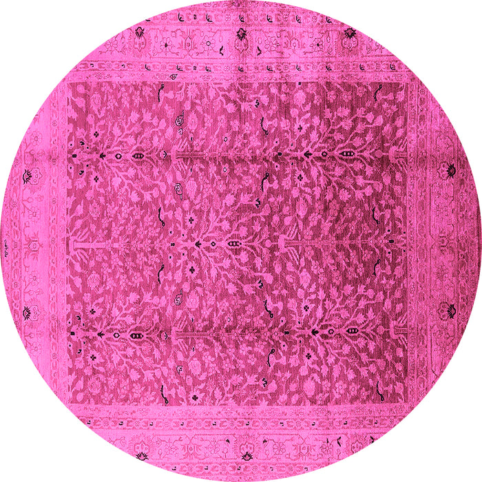 Round Oriental Pink Industrial Rug, urb650pnk